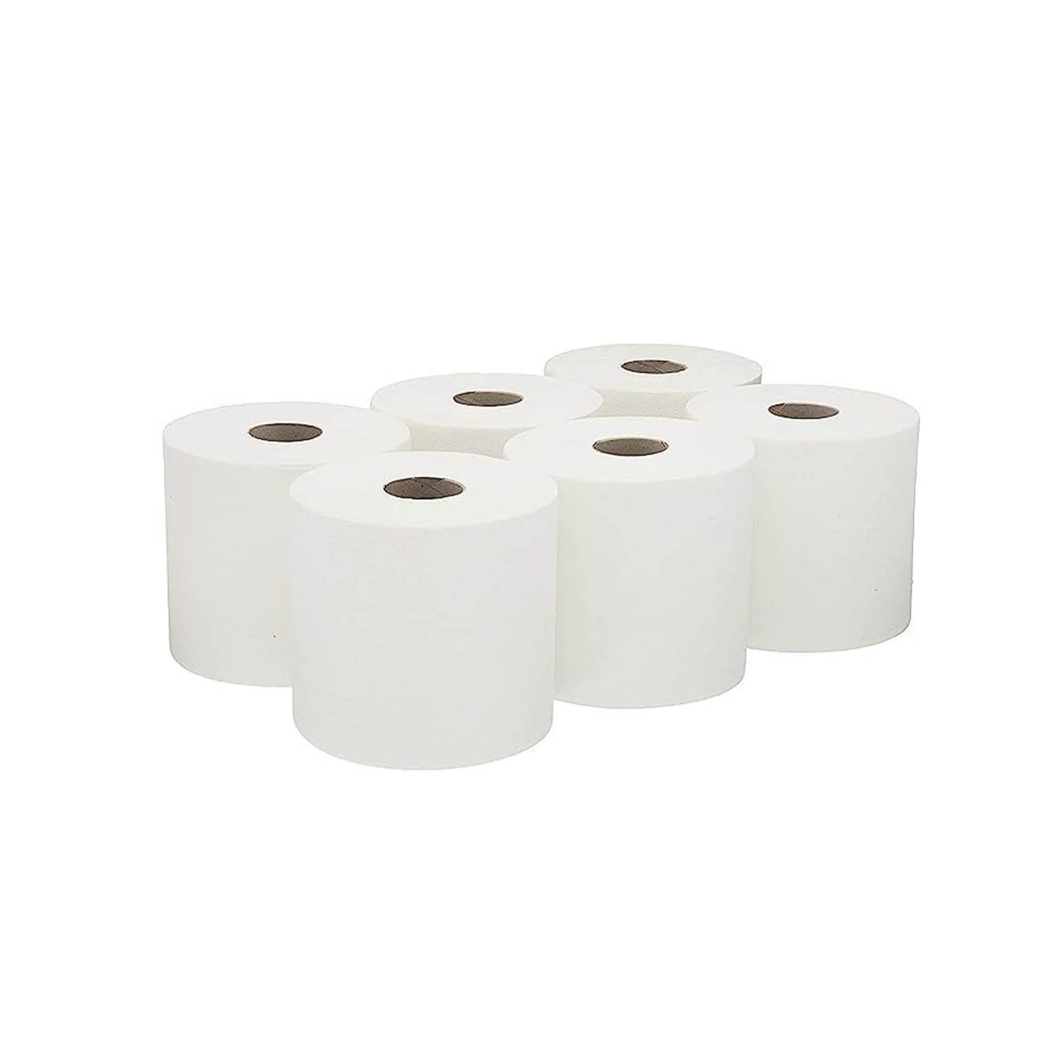 Strong Cleaning Centrefeed Rolls – for Cleaning & Hygiene - Multipurpose, White (Pack of 6)