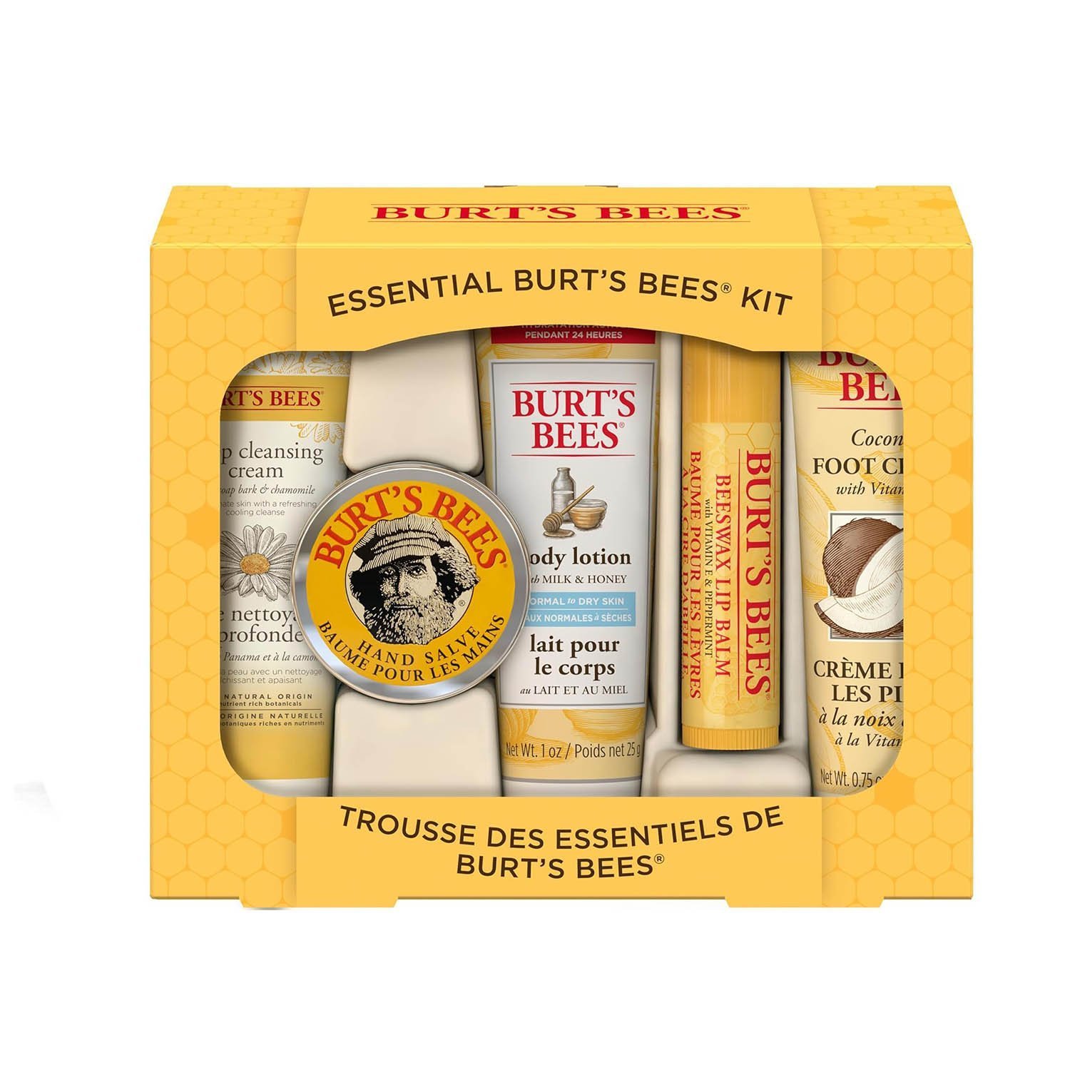 Burt's Bees Essential Gift Set, Lip Balm, Hand Salve, Body Lotion