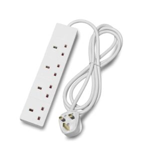 STATUS 4 Way Socket Extension Lead, 1m Cable Multi-Plug Power Strip for Home, (4WS1M20)