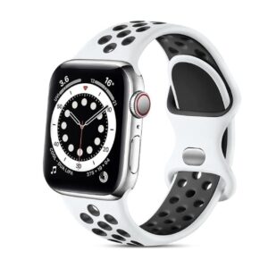Epova Silicone Sport Strap Compatible with Apple Watch Strap 42mm 44mm 45mm 46mm 49mm, Breathable Replacement Straps for Apple Watch