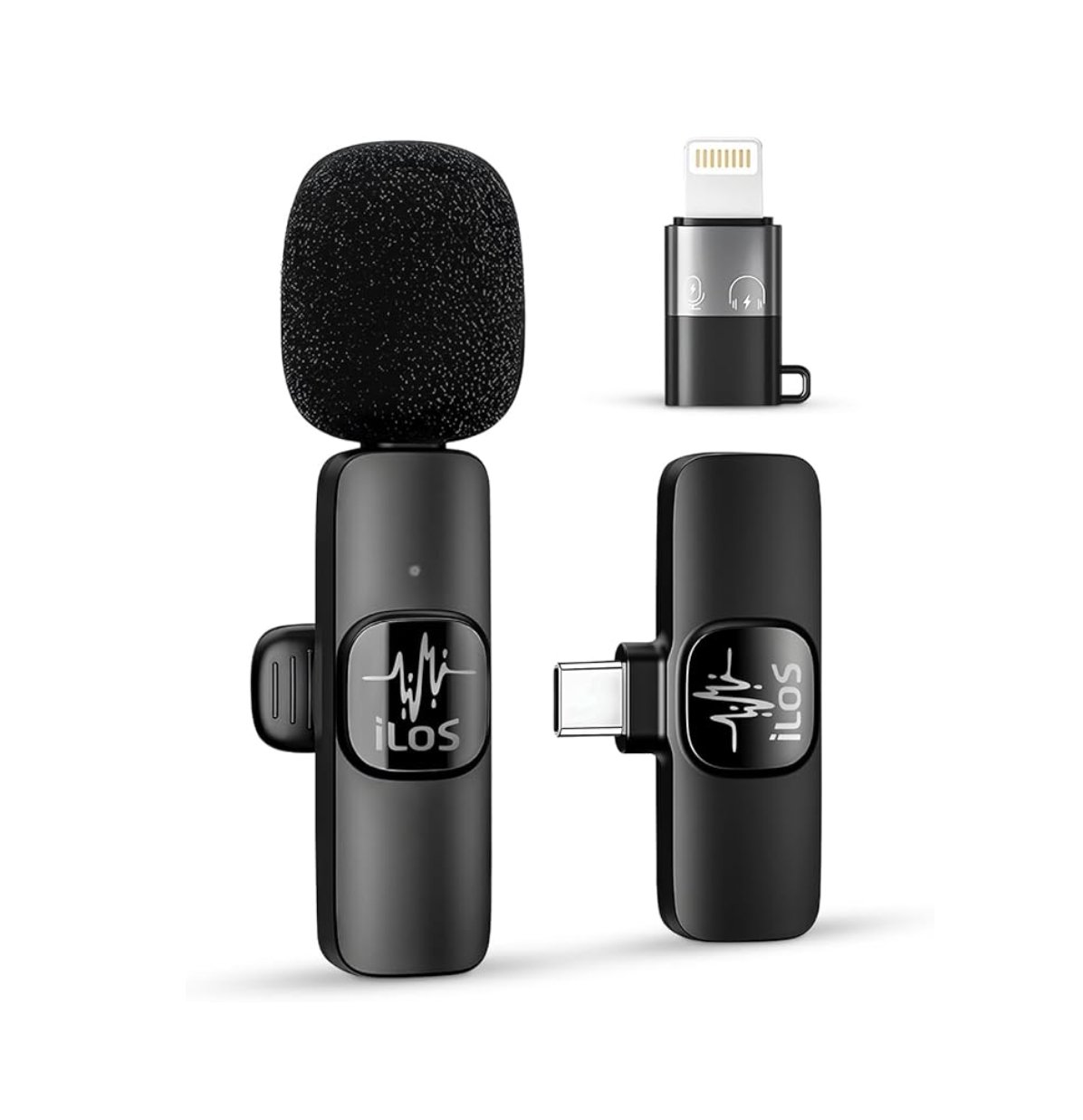 ILOS Wireless Lavalier Microphone for iPhone & Android Clip-On Mic, Noise Reduction, 65ft Range, 8H Battery, Bluetooth, Plug & Play - Ideal for Vlogging, YouTube, Podcasts, Interviews