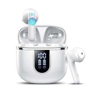 Wireless Earbuds, Bluetooth 5.4 Earphones In Ear with HiFi Stereo, Bluetooth Earbuds with 4 ENC Noise Cancelling Mic, 40H Long Playtime