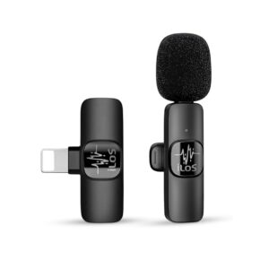 ILOS Wireless Lavalier Microphone for iPhone Clip-On Mic, Noise Reduction, 65ft Range, 8H Battery, Bluetooth, Plug & Play - Ideal for Vlogging, YouTube, Podcasts, Interviews