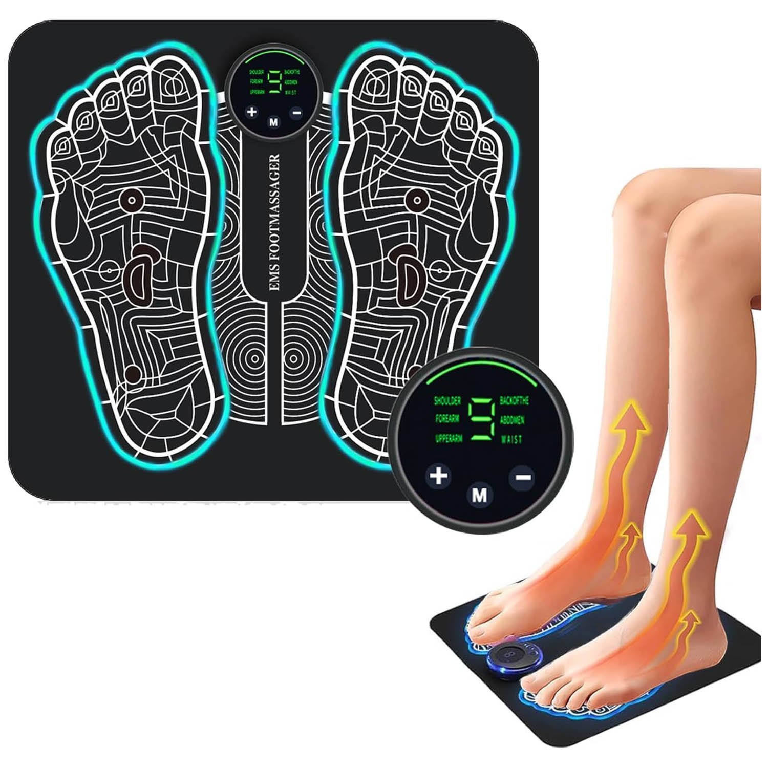EMS Foot Massager,Electronic Muscle Stimulatior Massage Mat,8 Modes 18 Intensities Relax Muscles,Folding Portable Feet Massage Machine