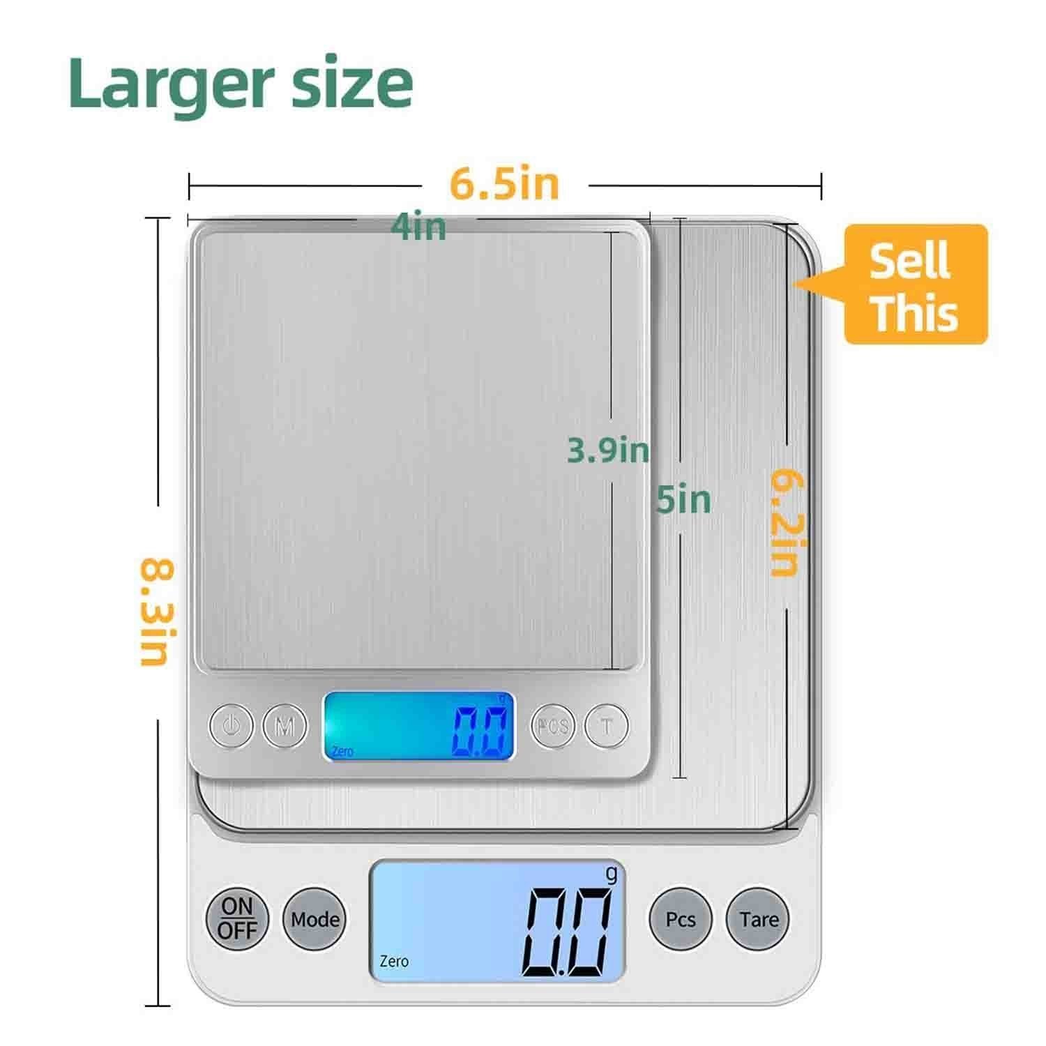KUBEI Upgraded Larger Size Digital Food Scale Weight Grams and OZ, 5kg/0.1g Kitchen Scale for Cooking Baking, High Precision Electronic Scale with LCD Display - Image 3