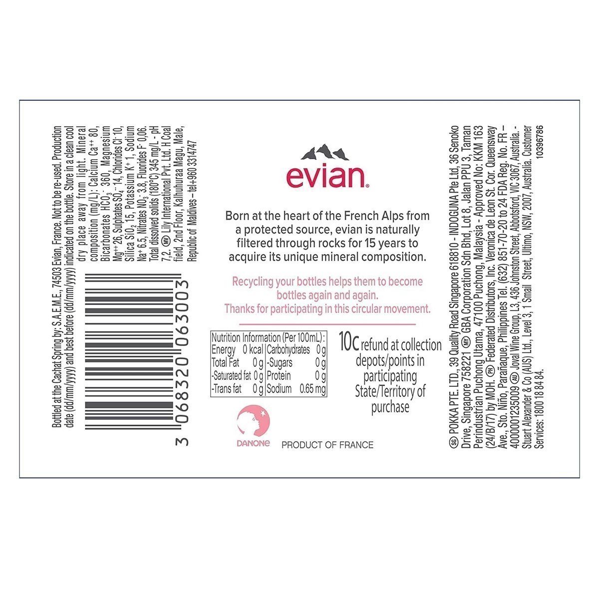 Evian Water 330ml x 24 Bottles | Mineral Water | Still Water | Crisp Taste | Carbon Neutral | Recycled plastic - Image 3