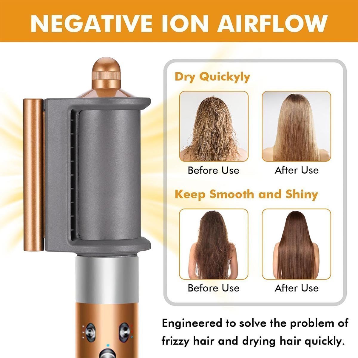 Hair Dryer for Dyson Hair Dryer Attachments with 2 Modes, Smoothing Dryer Accessories for Dyson Flyaway Attachment HS01 HS05 - Image 3