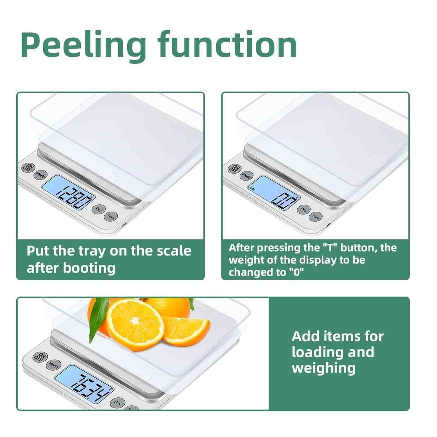 KUBEI Upgraded Larger Size Digital Food Scale Weight Grams and OZ, 5kg/0.1g Kitchen Scale for Cooking Baking, High Precision Electronic Scale with LCD Display - Image 4