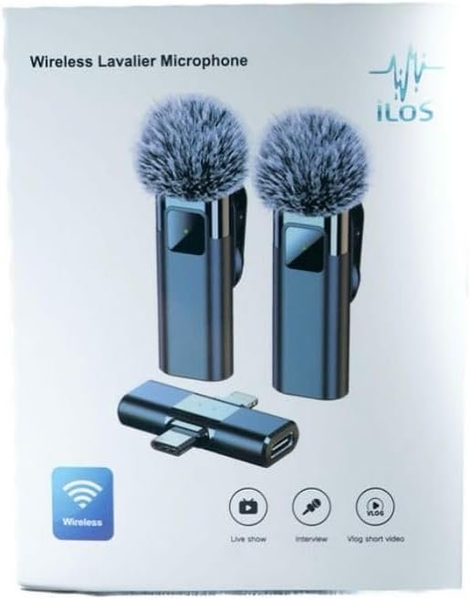 ILOS Wireless Lavalier Microphone for iPhone & Android Dual Mic Set with Magnetic Clip, Noise Reduction, Plug & Play, 98FT Range, Long Battery Life – for YouTube, Podcast, Vlogs, Interviews - Image 2