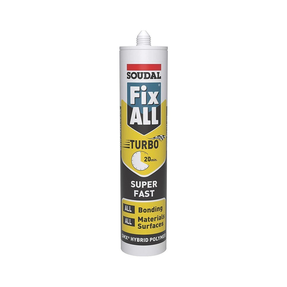 SOUDAL FIX ALL TURBO HYBRID POLYMER ADHESIVE WHITE 290ML (269KV)