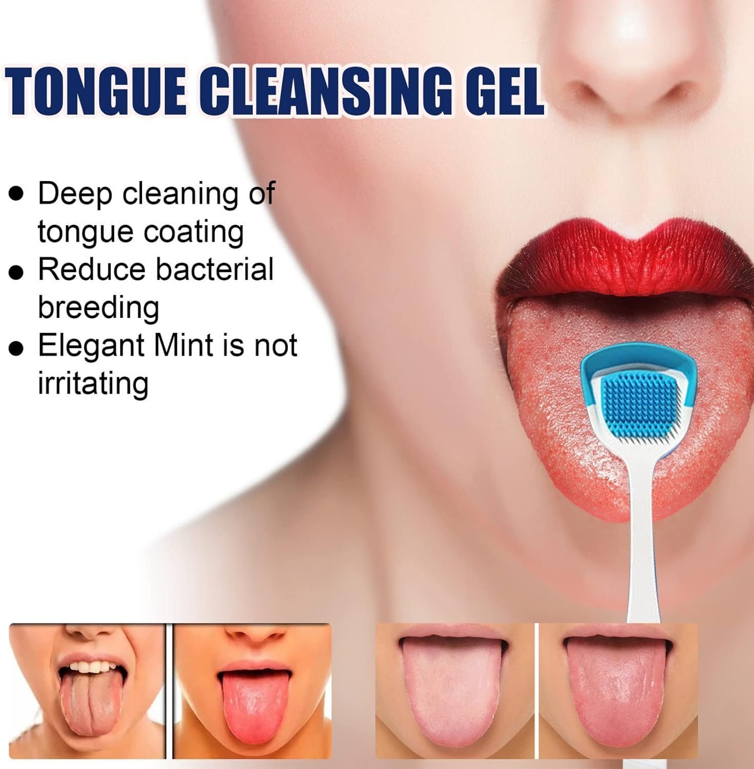 Tongue Cleaner Gel with Tongue Brush, Tongue Scraper, Tongue Cleaner Kit - Image 3