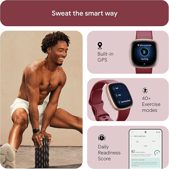 Google Fitbit Versa 4 Fitness Smartwatch with built-in GPS and up to 6 days battery life - Image 3