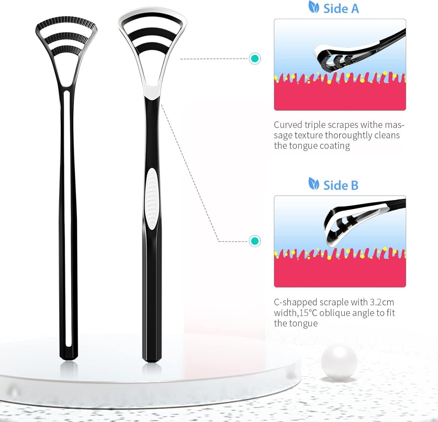 Y-Kelin Tongue Scraper, 3 Pack Tongue Cleaner for Oral Hygiene and Fresh Breath, Easy to Use and Clean - Image 2