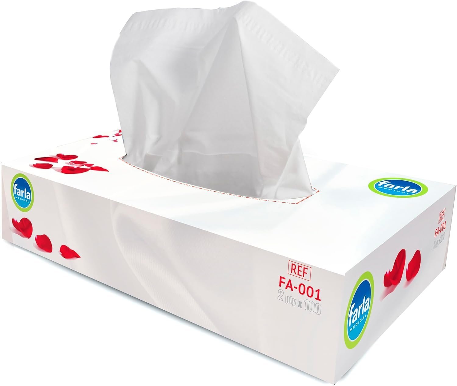Farla Medical Facial Tissues - Pack of 12 Tissue Boxes, Bulk Buy 2-ply, 1200 Count (12 Pack of 100), White - Image 2
