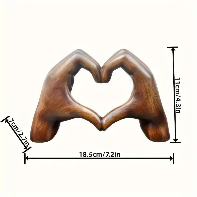 Handcrafted Resin Love Heart Hands Sculpture - Romantic Desk Decor for Home and Office - Image 2