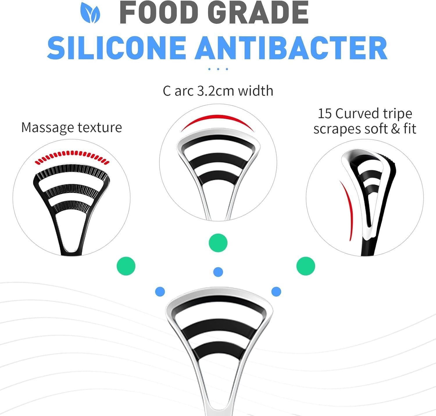 Y-Kelin Tongue Scraper, 3 Pack Tongue Cleaner for Oral Hygiene and Fresh Breath, Easy to Use and Clean - Image 3