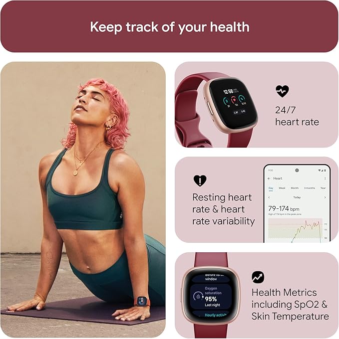 Google Fitbit Versa 4 Fitness Smartwatch with built-in GPS and up to 6 days battery life - Image 2