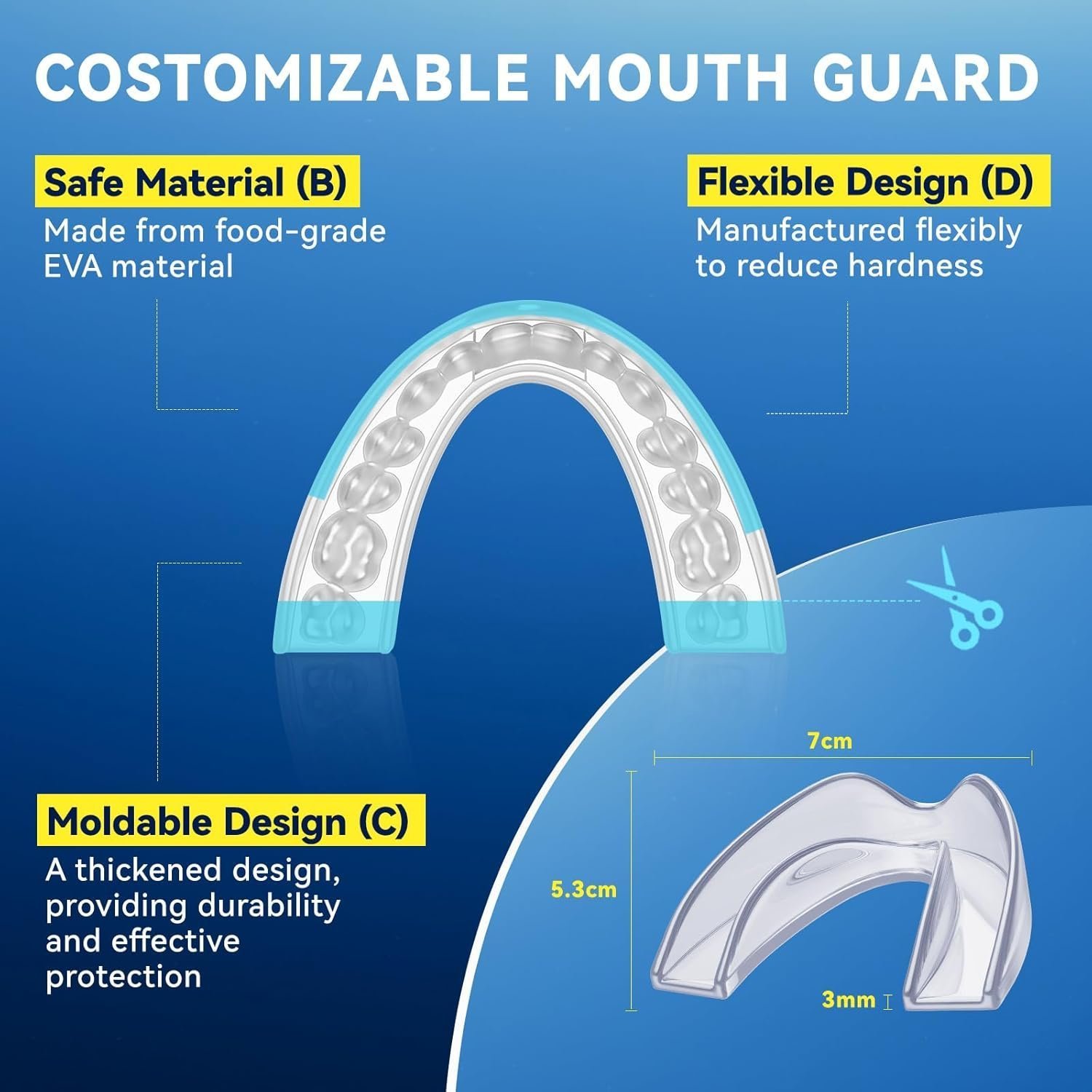 Mouth Guard for Grinding Teeth at Night: Dental Guard for Sleeping at Night - Nighttime Protection for Teeth (with Cleaning Tablets) - Image 5