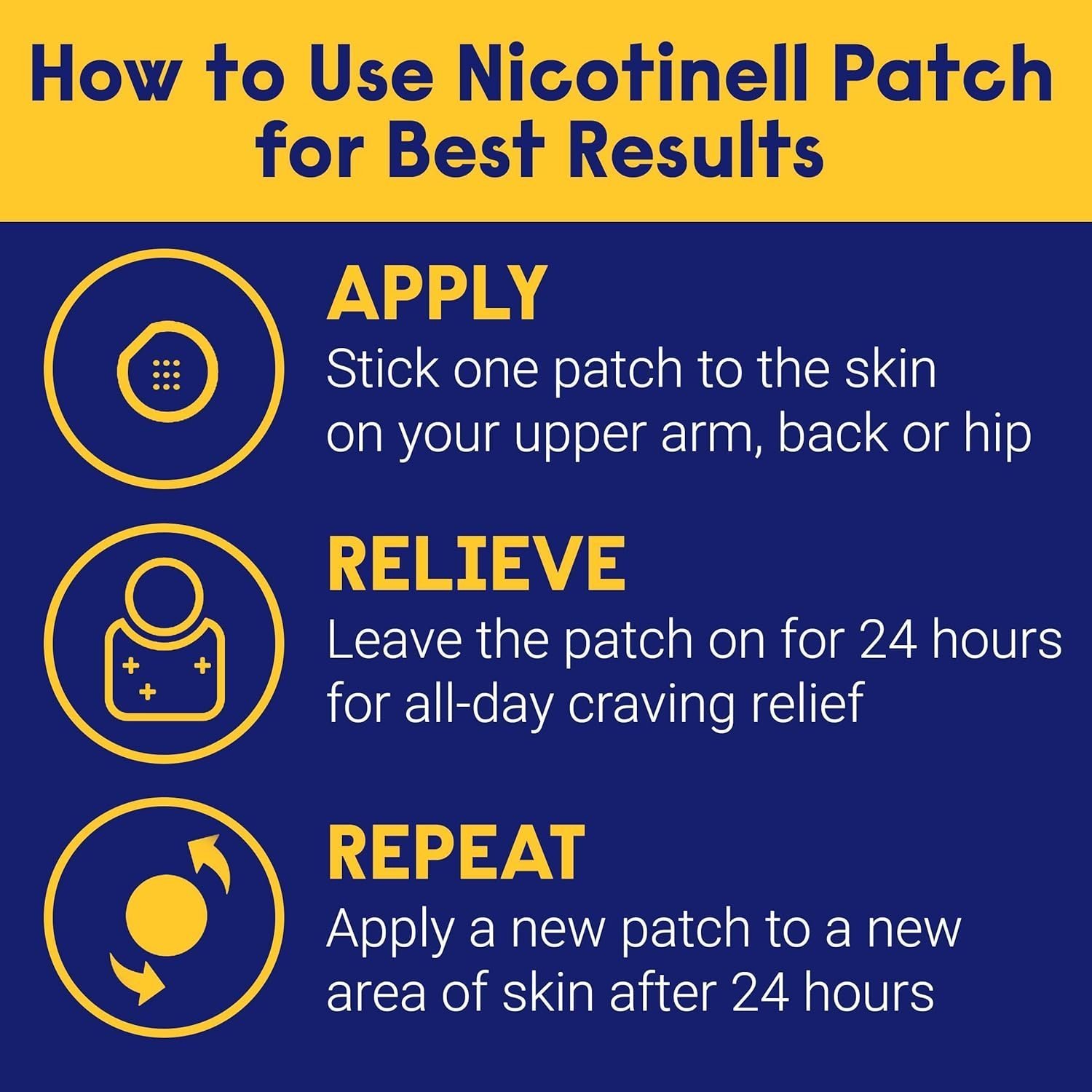 Nicotinell Nicotine Patch, Quit Smoking Aid Step 1, 24 Hour Patch, 21 mg, Pack of 7 - Image 3