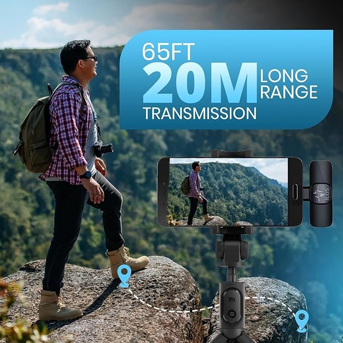 ILOS Wireless Lavalier Microphone for iPhone & Android Clip-On Mic, Noise Reduction, 65ft Range, 8H Battery, Bluetooth, Plug & Play - Ideal for Vlogging, YouTube, Podcasts, Interviews - Image 6