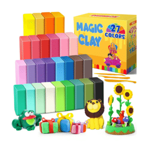 Air Dry Clay 27 Colors, Modelling Clay for Kids, DIY Molding Magic Clay for with Tools, Soft & Ultra Light, Toys Gifts for Age 3 4 5 6 7 8+ Years Old Boys Girls Kids