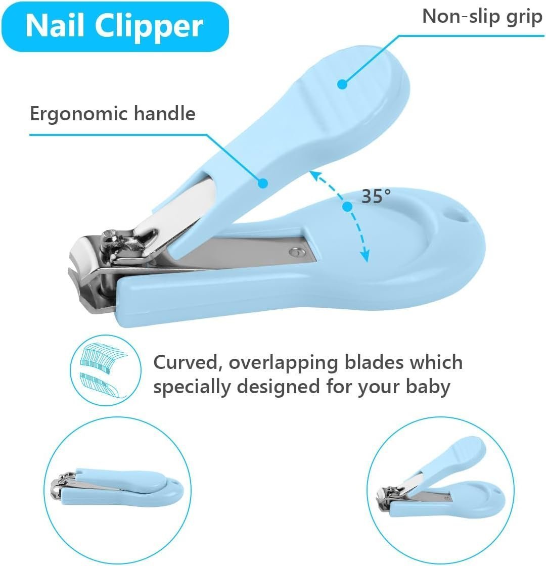 Vicloon Baby Nail Kit, 5-in-1 Baby Nail Care Set, Baby Nail Care Tool, Baby Manicure Set Includes Nail Clippers, Scissor, Earpick, Nail File and Tweezer for Newborn Infant Toddler - Image 3
