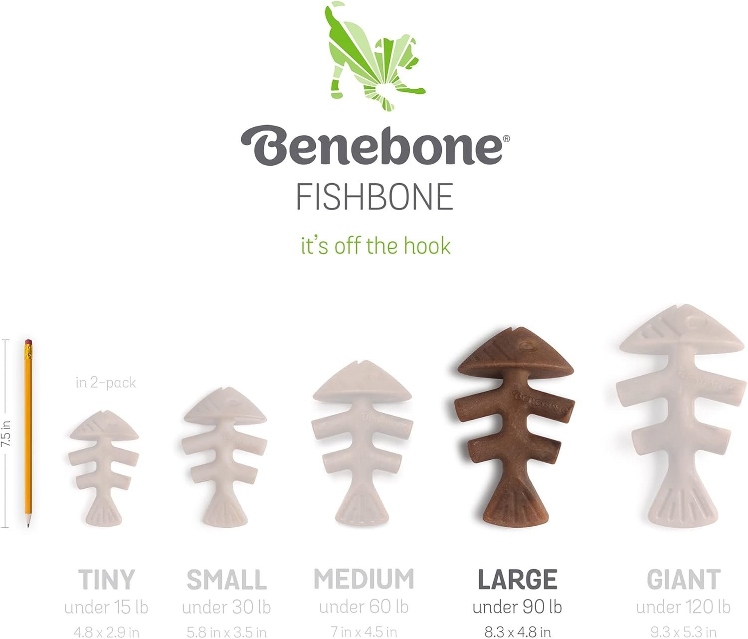 Benebone 2-Pack Indestructible Fishbone/Wishbone Dog Chew Toys, Long Lasting Tough Boredom Breaker for Dogs - Image 4