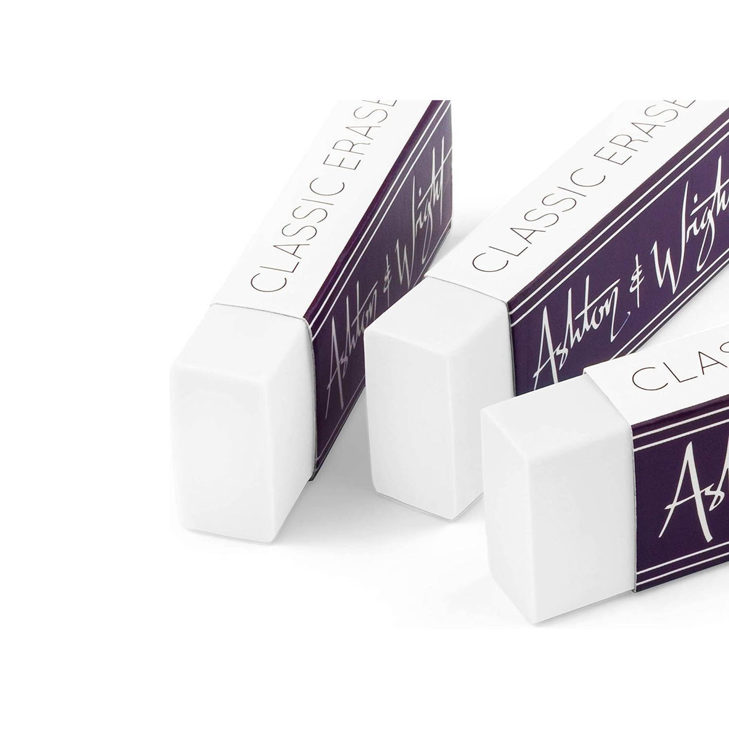 Ashton and Wright - Classic Eraser - Latex Free Plastic Rubber - Pack of 5 White - Image 3