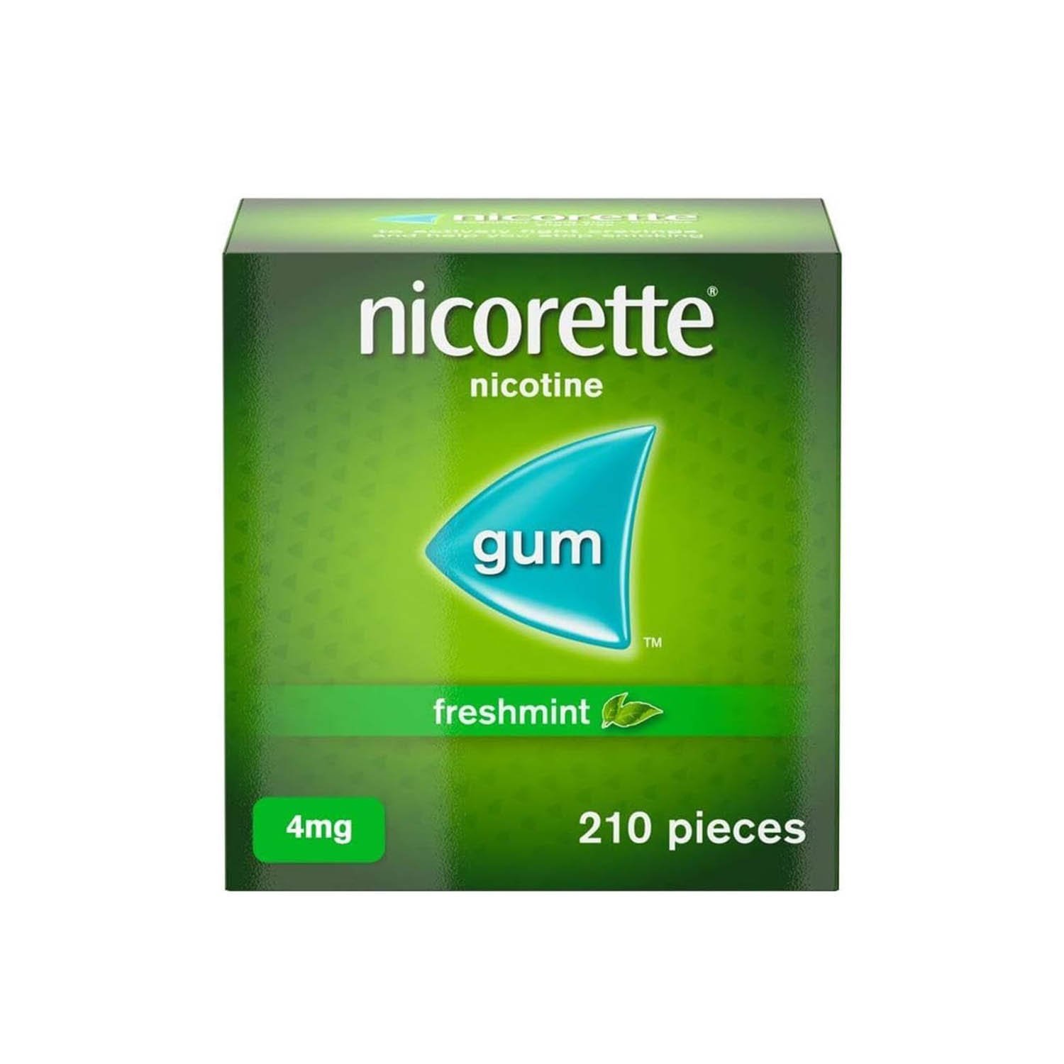 Nicorette Freshmint 4mg Gum (210 Pieces) - Pleasant Freshmint Flavour, Chewing Gum