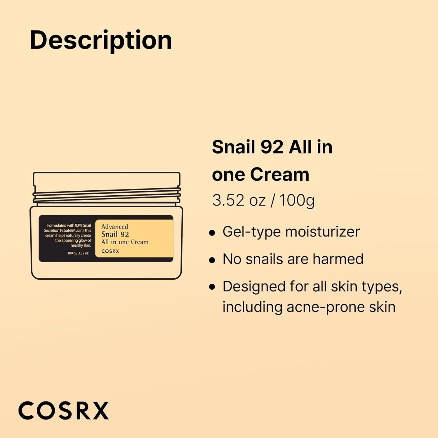 COSRX Advanced Snail 92 All in one Cream - Acne-prone, Sensitive Skin, Korean Skincare (3.53oz/100g) - Image 7