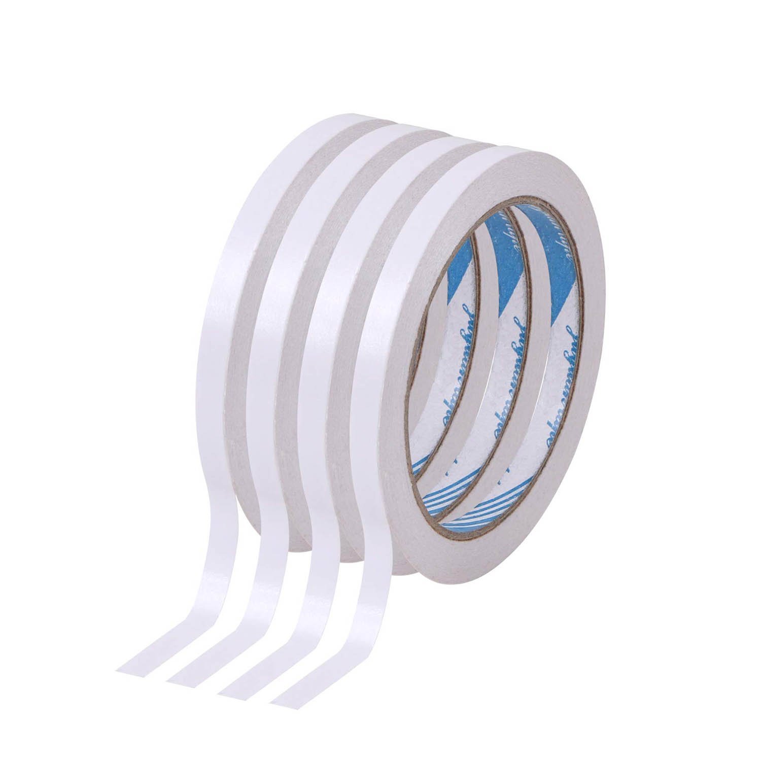 4 Rolls Double-Sided Tape Adhesive Sticky Tapes for Scrapbooking, Photos, Invitation Cards, Paper, DIY Crafts - 0.32 inch Wide Each Roll