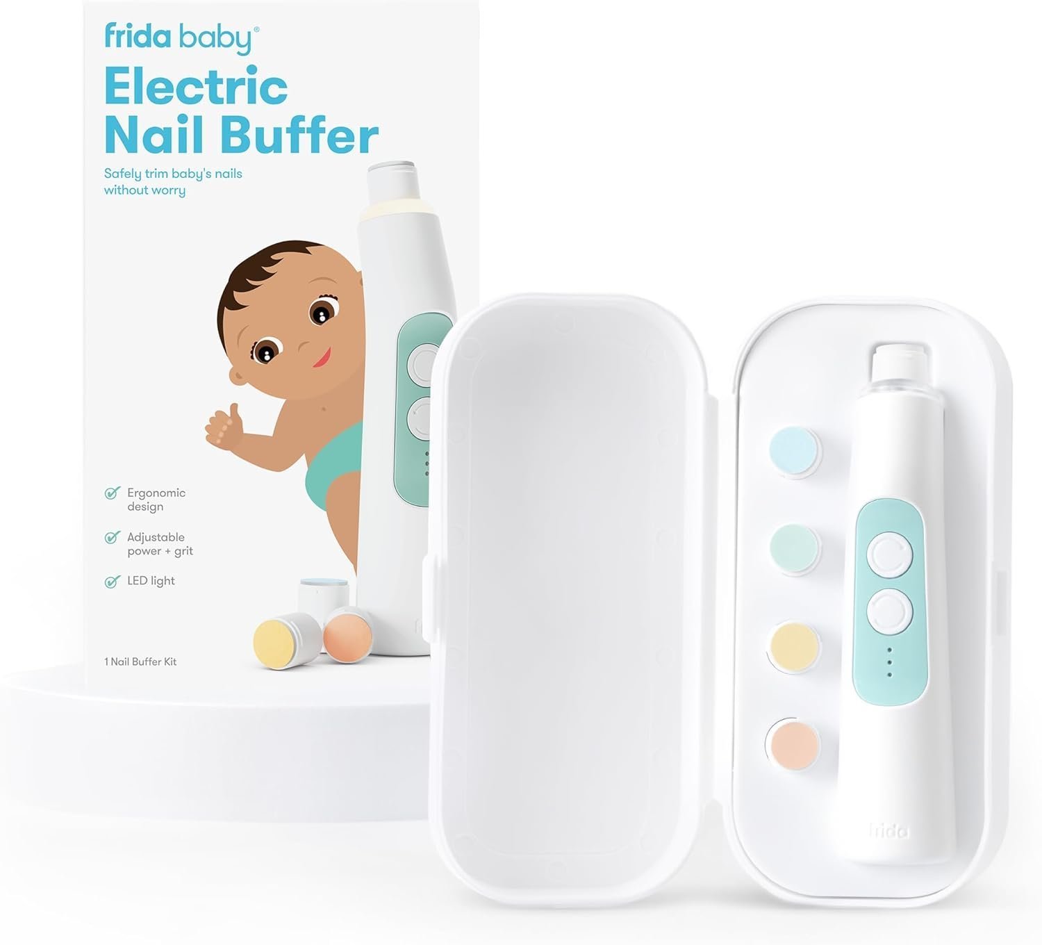 Frida Baby Electric Nail Trimmer, Safe & Easy Electric Nail File, Baby Nail Clipper Kit Suitable for Newborns, Toddler, and Children,