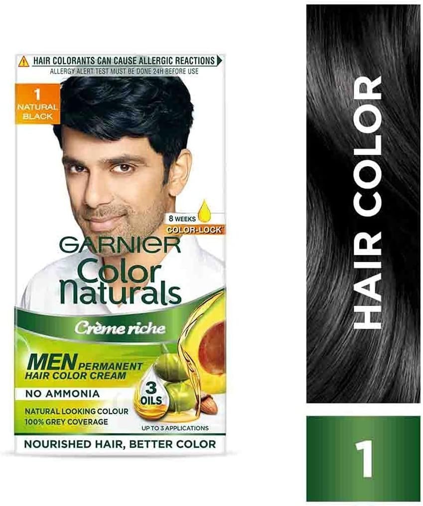 Garnier Color Naturals - Men Permanent Hair Colour Cream Natural Black 1 - Image 3