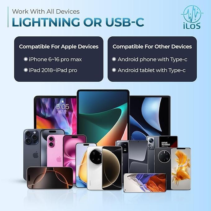 Wireless Lavalier Microphone for iPhone & Android – Dual Interface Mic with Noise Reduction, 65ft Range, 7H Battery, Omnidirectional Sound – Clip-on Mic for YouTube, Vlogging, Interviews, Podcasts - Image 7