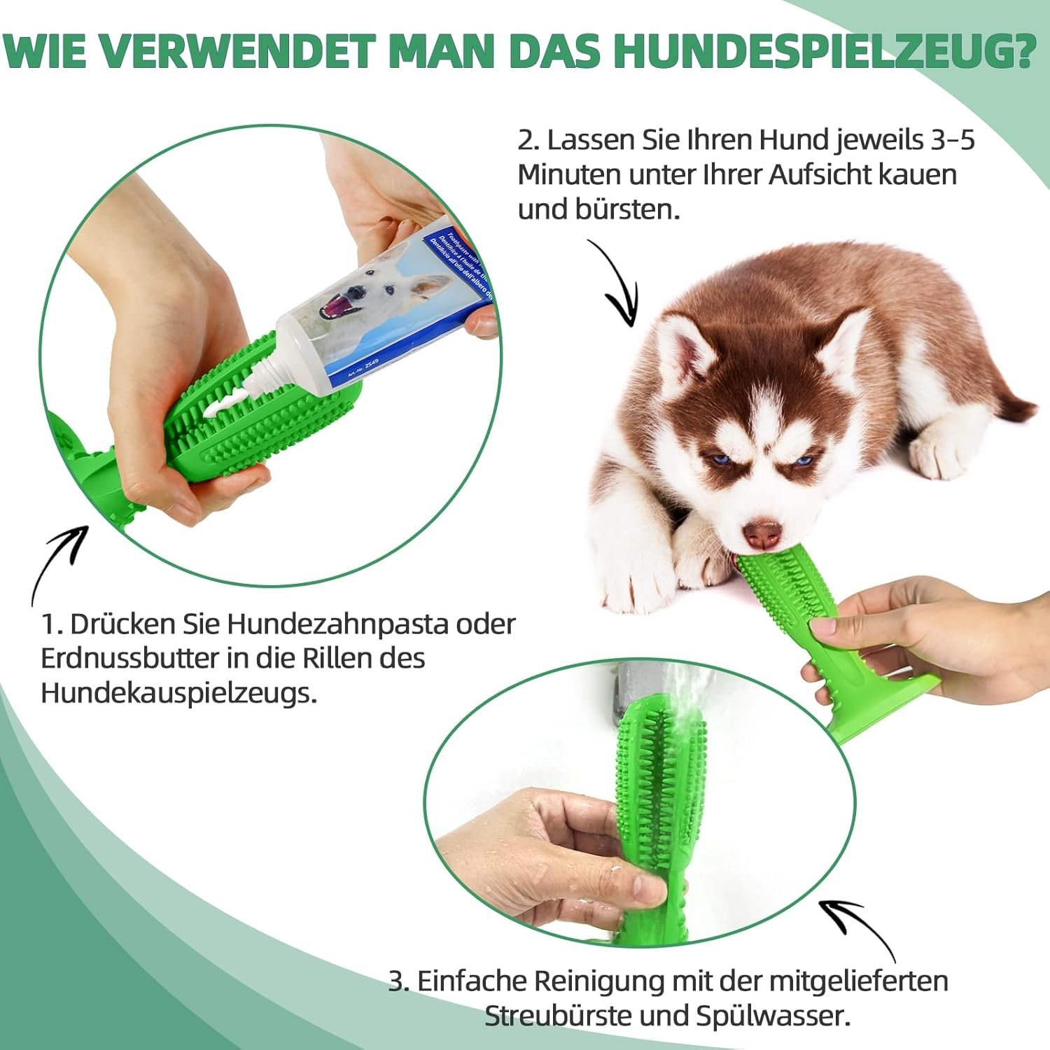 Dog Chew Toys, Tough Durable Dog Toothbrush Toys, Outdoor Interactive Dog Toys Dogs Dental Care Teeth Cleaning Toy - Image 5