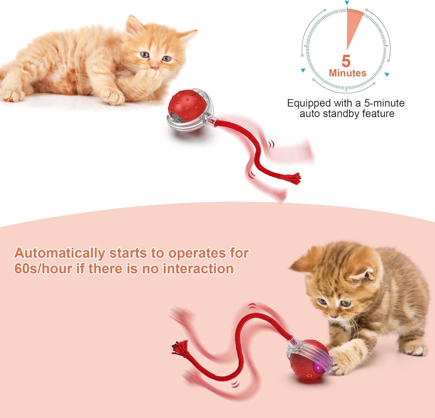 Iokheira Interactive Cat Toy Electric Automatic Toys for Indoor Cats, - Image 3