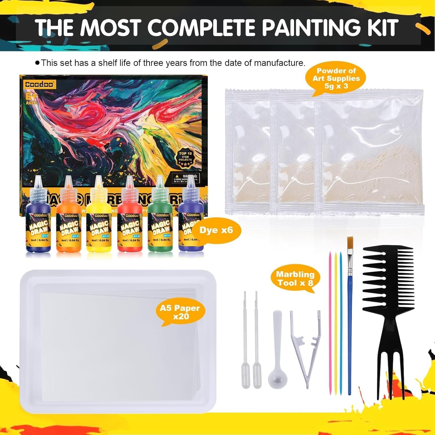 Water Marbling Paint for Kids - Arts and Crafts for Girls & Boys Crafts Kits Ideal Gifts for Kids Age 6+ 8-12 - Image 2