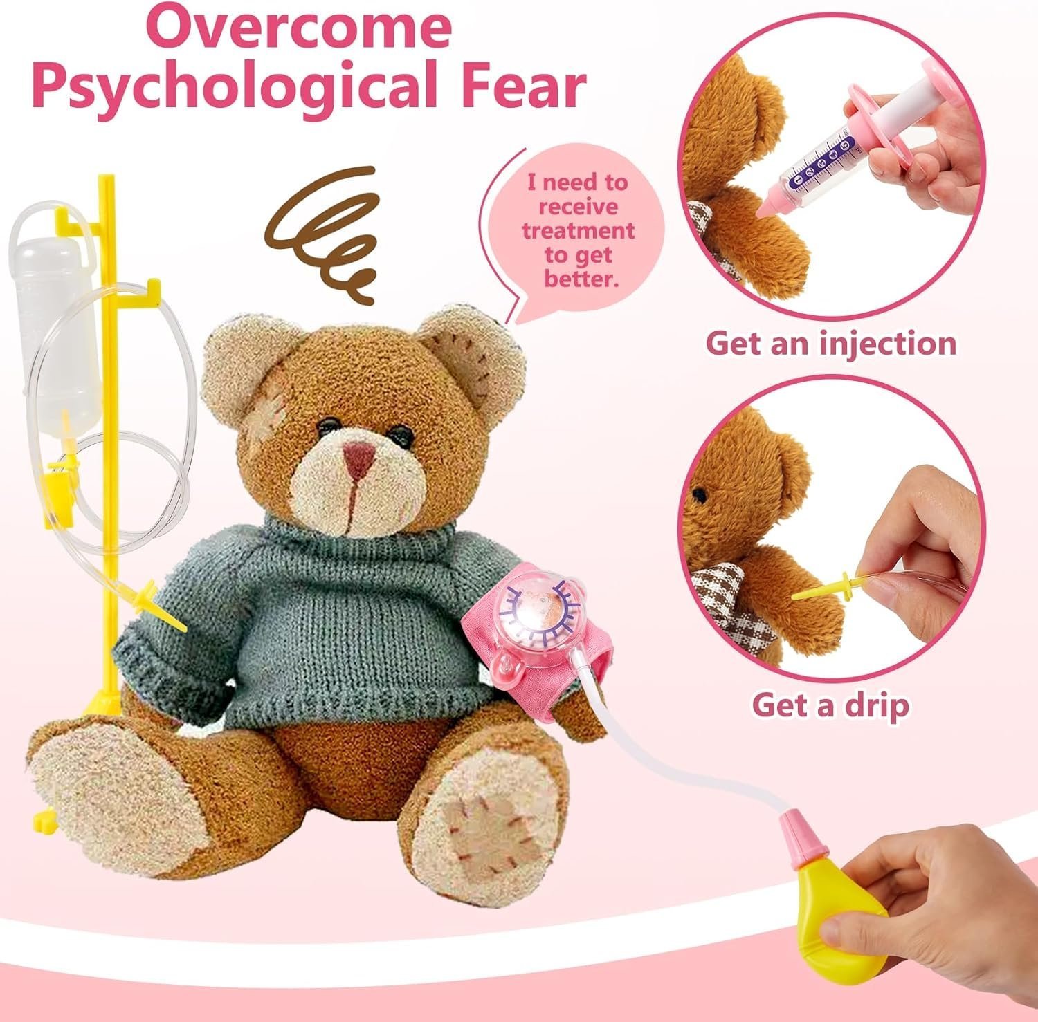 HERSITY Kids Doctors Kit Toy Medical Playset Nurses Costume Role Play Dentist Set with Carry Case Gifts for 3 4 5 6 Years Old Girls - Image 2