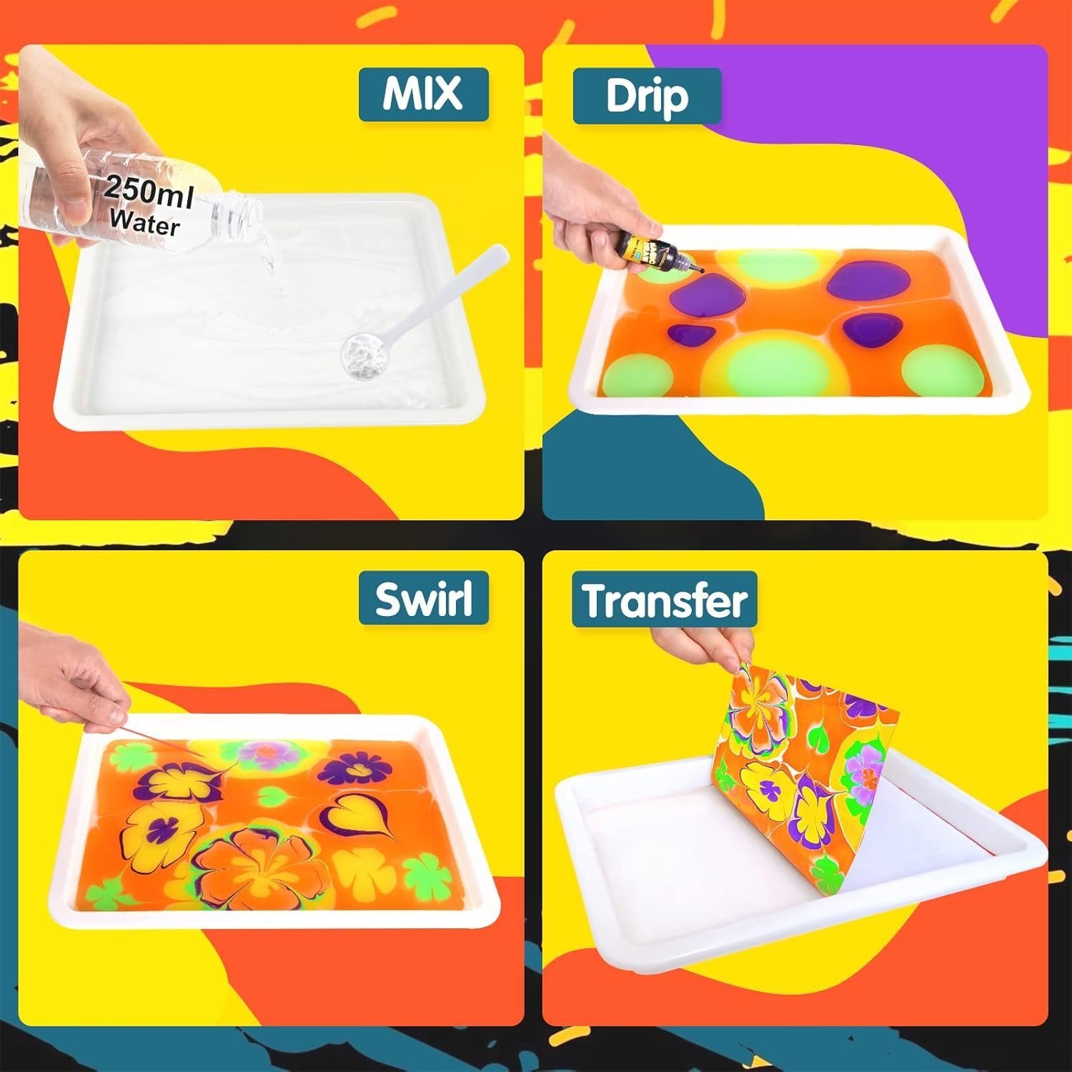Water Marbling Paint for Kids - Arts and Crafts for Girls & Boys Crafts Kits Ideal Gifts for Kids Age 6+ 8-12 - Image 4