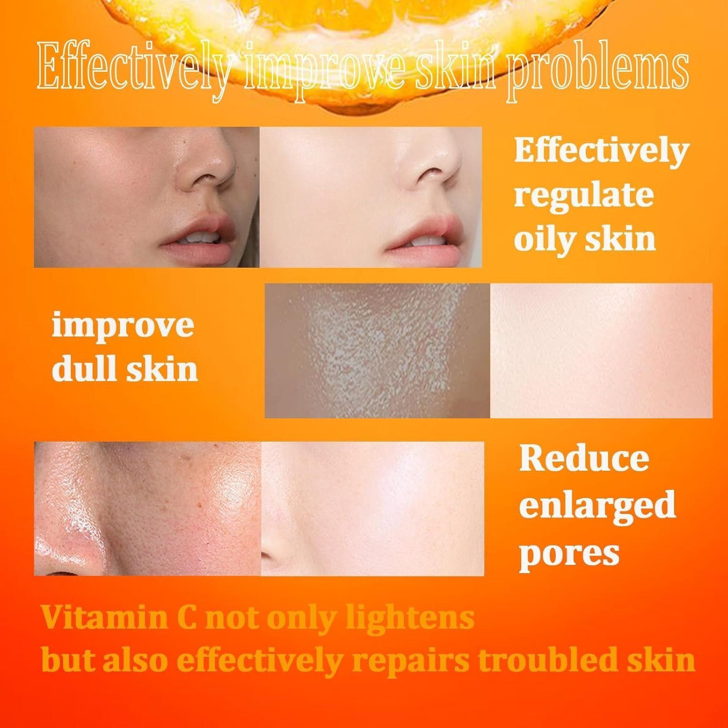 Vitamin C Serum for Face Skincare Set - Vitamin C Serum for Anti Oxidantion Hydrating Serum For Dull, Tired Skin -Mask 2pcs(7PCS) - Image 4