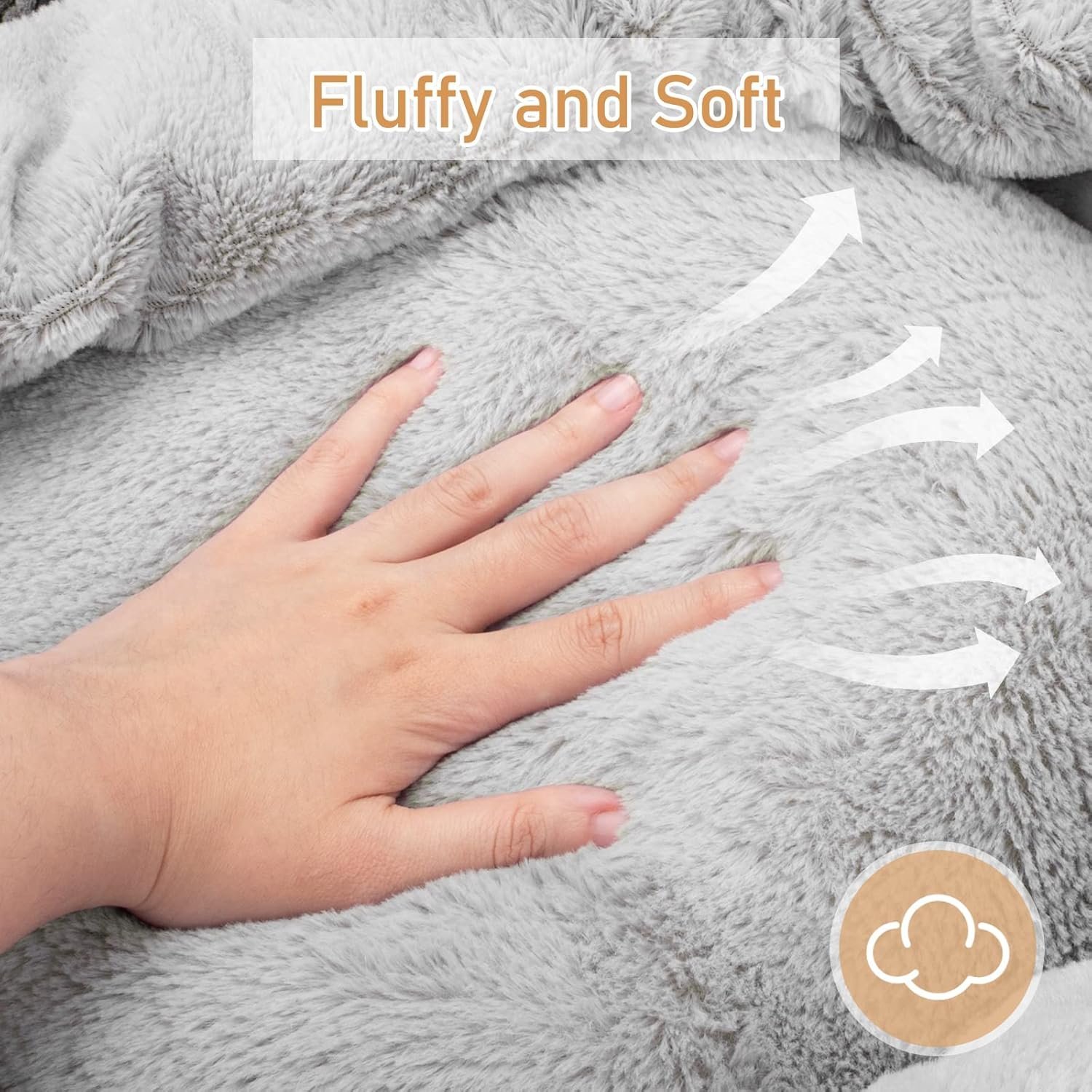 JOEJOY Round Dog Bed Calming Donut Cuddler Pet Bed for Large Medium Small Dogs Fits Up To 25/30lbs Pets - Image 3