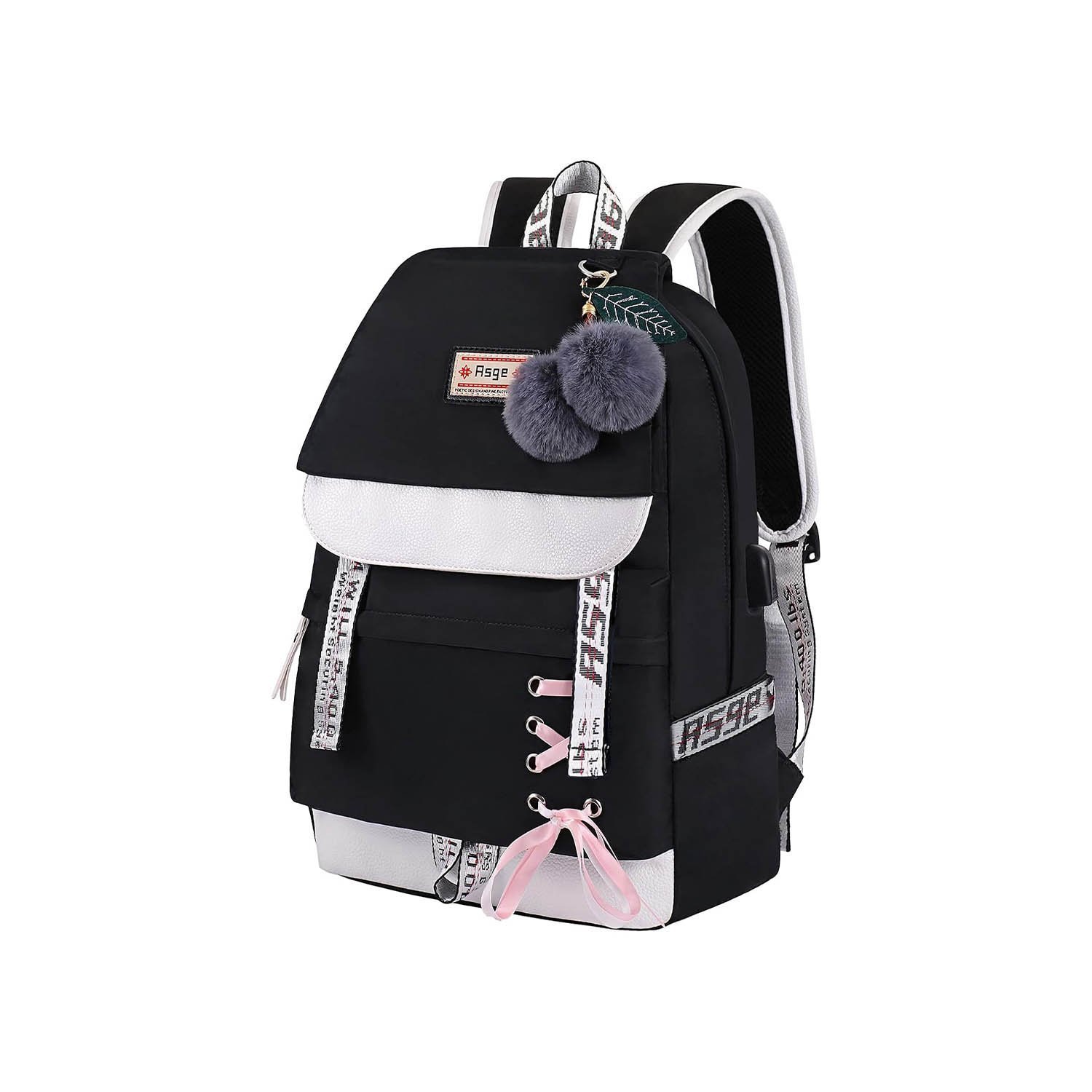 Asge Girls Backpack School Bags for Girls Nylon Waterproof College Rucksack Fashion Casual Daypack