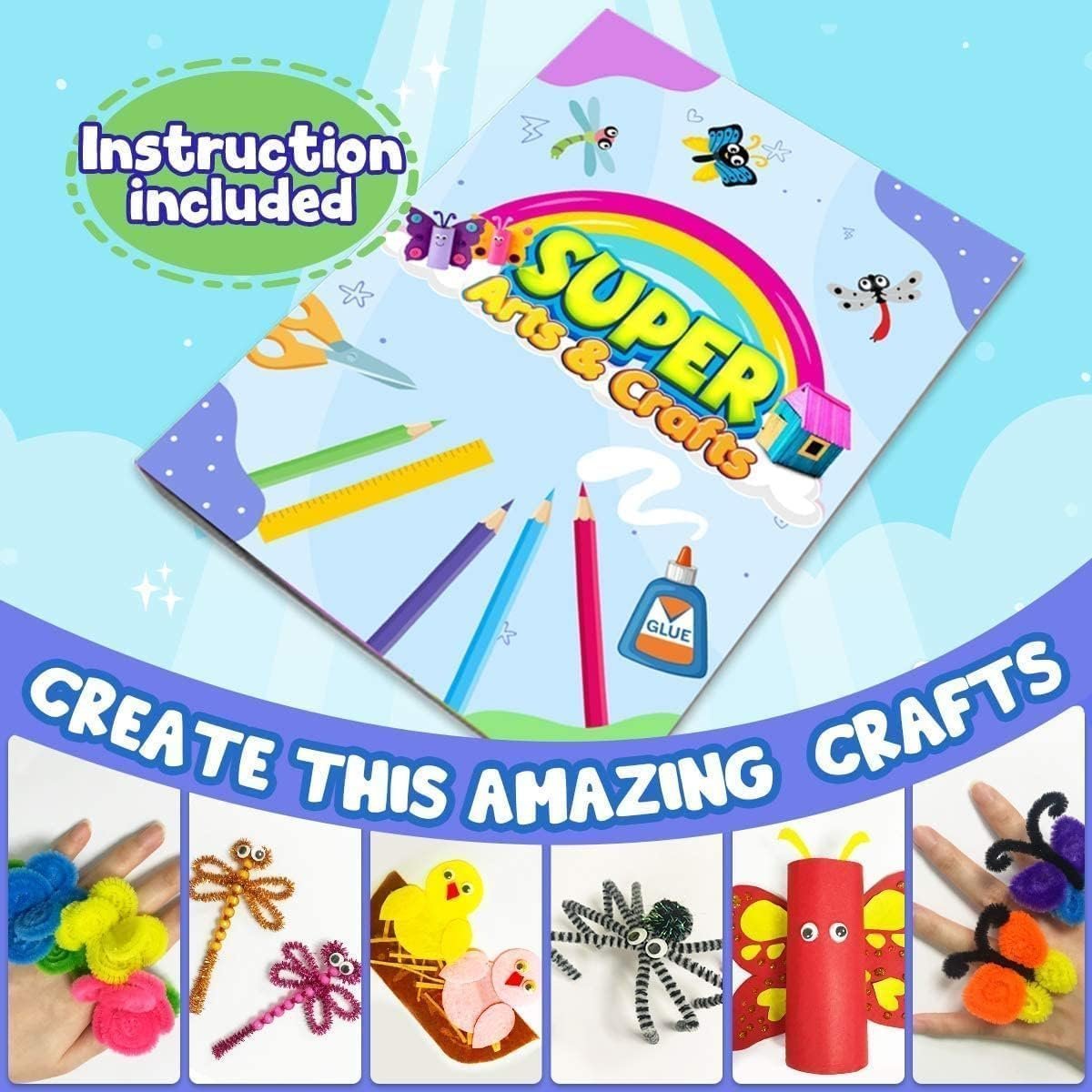 Arts and Crafts Supplies for Kids - Kids Craft Kit with Art Supplies & Craft Supplies - Gifts for Age 4-6, 6-8, 8-12 - Image 4