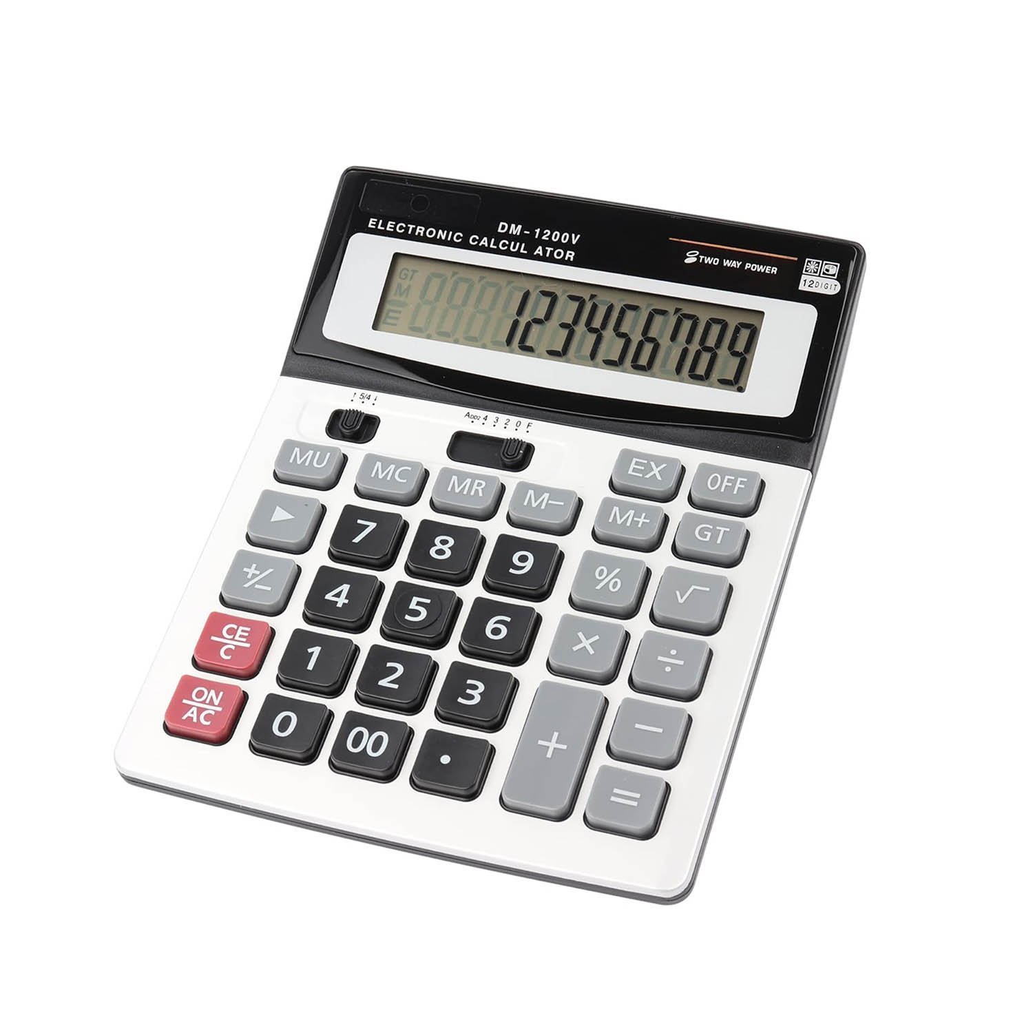 Calculators HIHUHEN Large Calculator Solar & Battery Power 12 Digit Display (1 x Calculator)