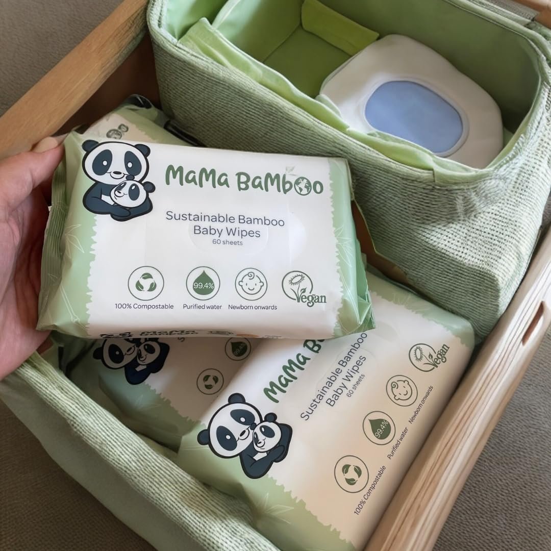 Mama Bamboo - Sustainable Bamboo Baby Wipes - 100% Compostable Bamboo Viscose - 99.4% Purified Water -720 wipes - Image 5