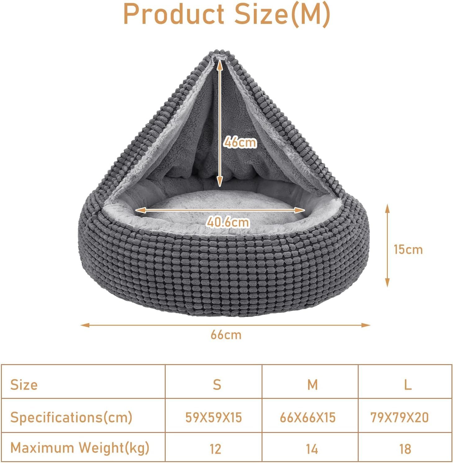 JOEJOY Round Dog Bed Calming Donut Cuddler Pet Bed for Large Medium Small Dogs Fits Up To 25/30lbs Pets - Image 4