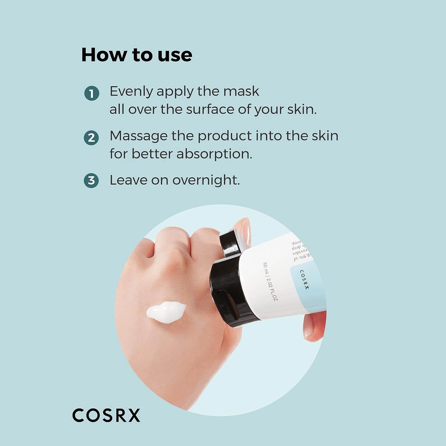 COSRX Ultimate Nourishing Rice Overnight Spa Mask, 60ml - Image 3