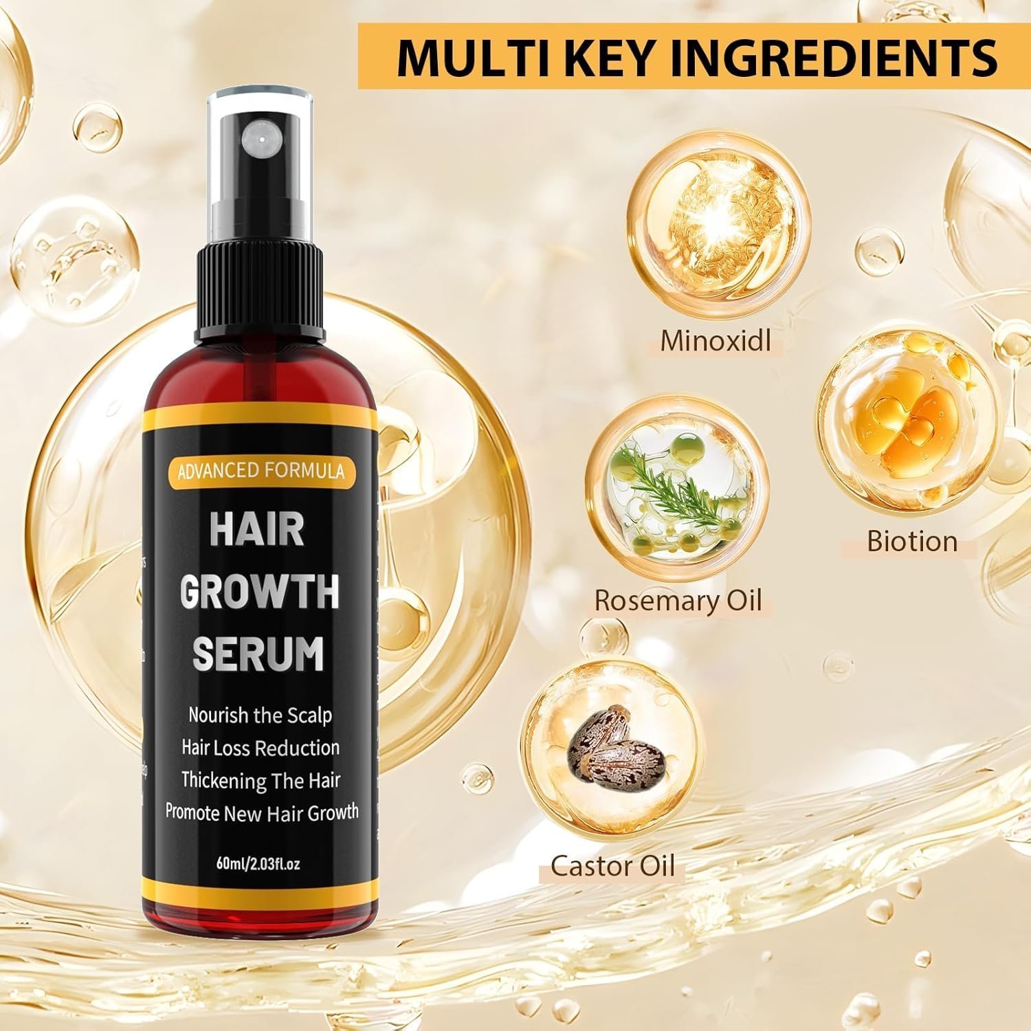 YaaHei Minoxidil 5% Men and Women Hair Growth Oil Spray, Refreshing and Easy to Manage 60ml - Image 4