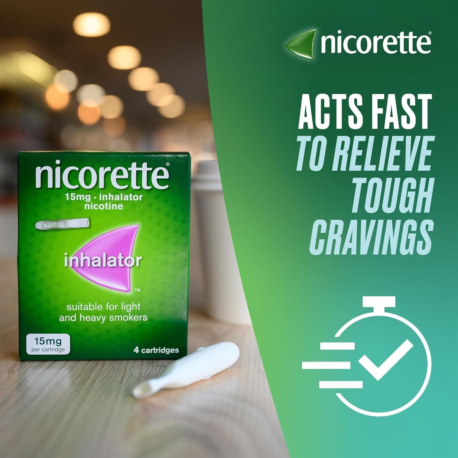 Nicorette 15mg Inhalator (20 Cartridges), Discreet & Convenient Nicotine Inhaler for Quitting Smoking - Image 5