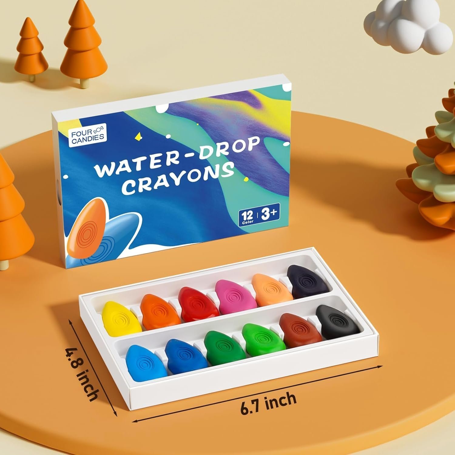 Four Candies 12 Colors Crayons for Kids, My First Jumbo Crayons for Toddlers with Easy-Grip - Image 5
